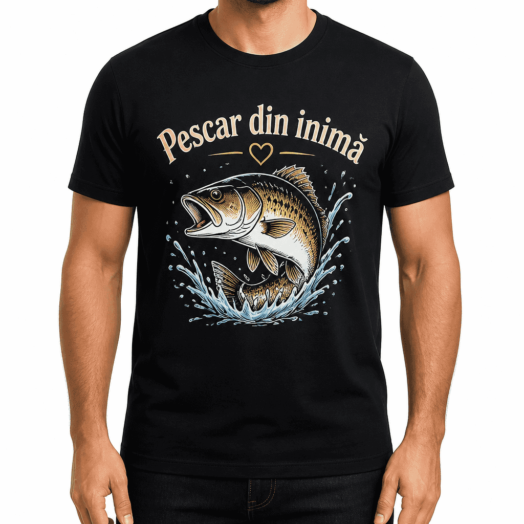 Tricou pescar – Pescar din inimă