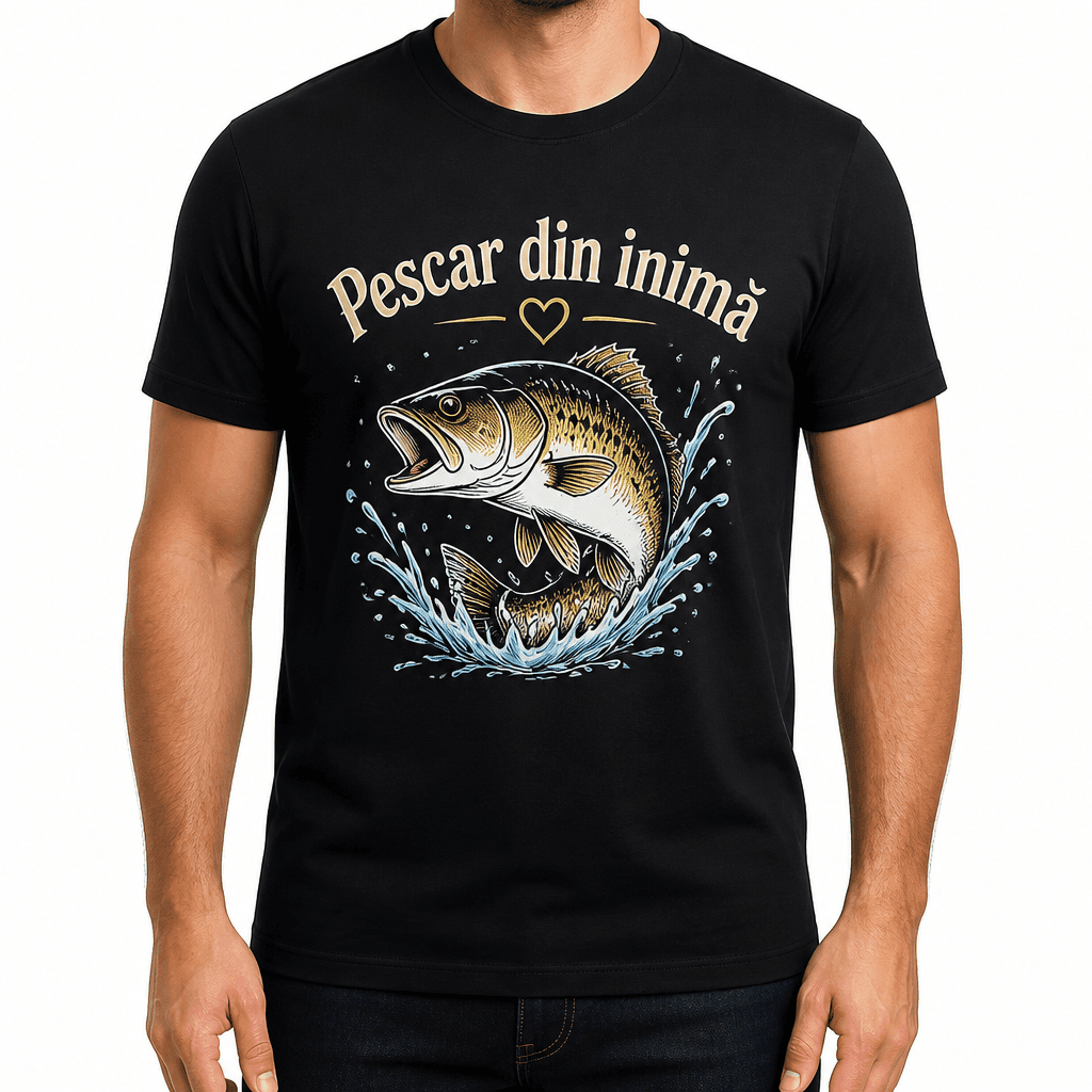 Tricou pescar – Pescar din inimă
