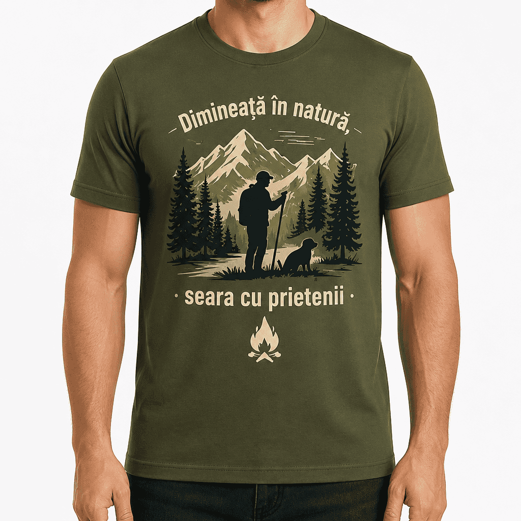 Tricou de vânător – Dimineață în natură, seara cu prietenii
