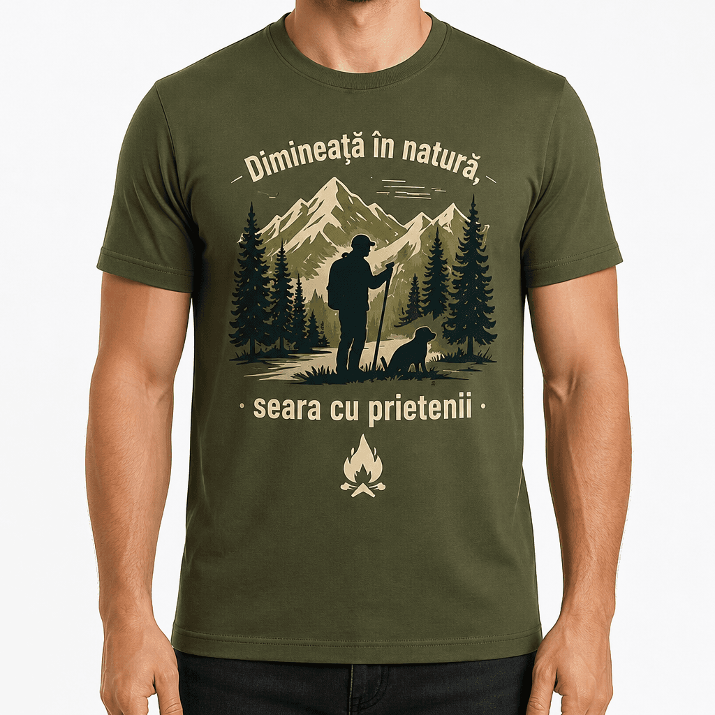 Tricou de vânător – Dimineață în natură, seara cu prietenii