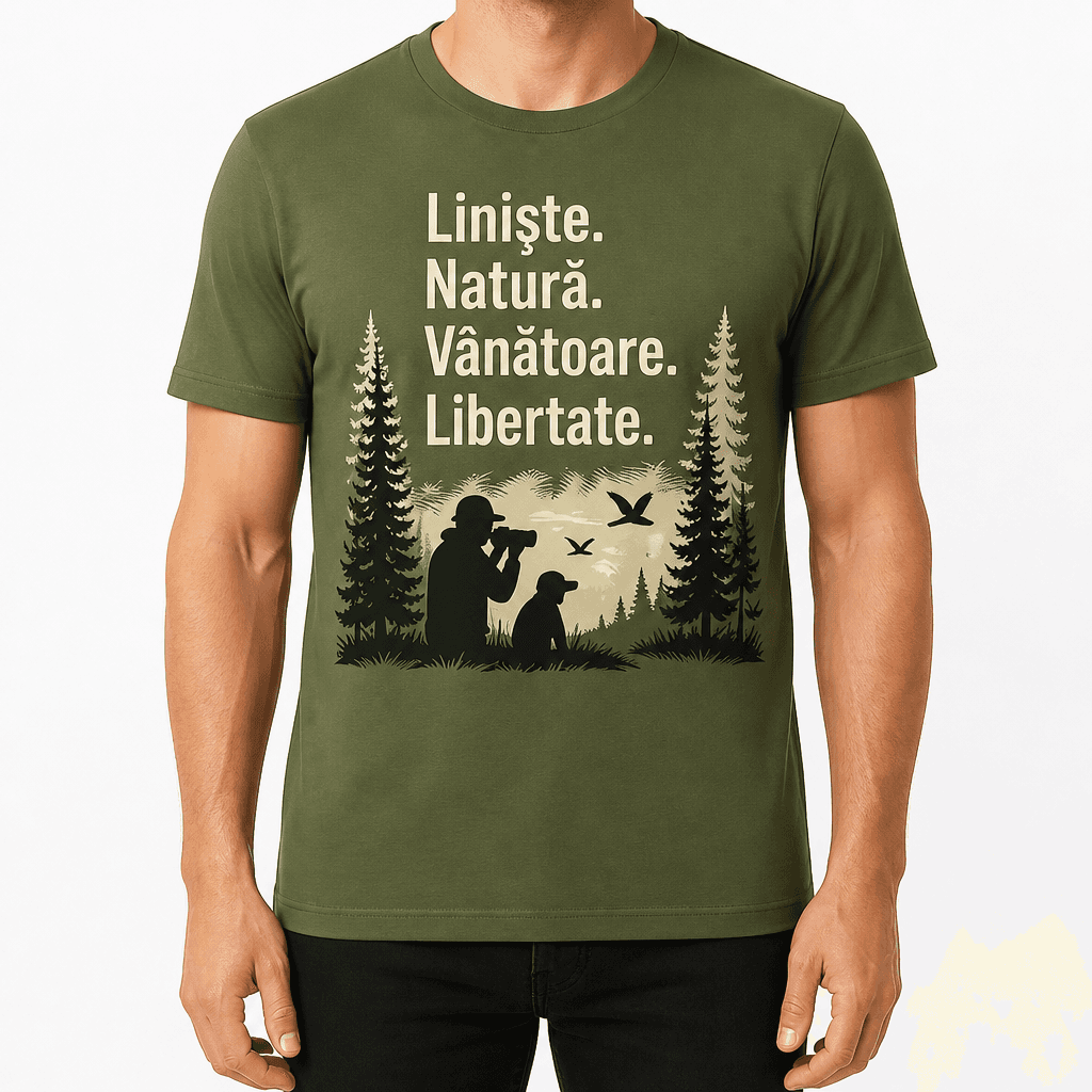 Tricou de vânător – Liniște. Natură. Vânătoare. Libertate.