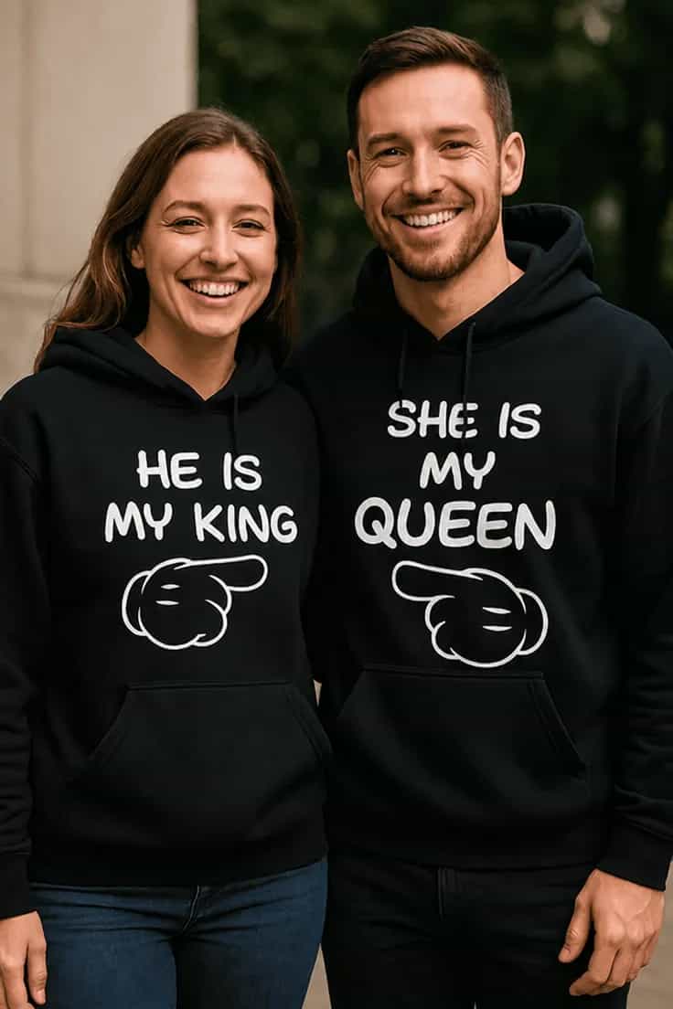 Bluză amuzantă Cuplu king și queen HE IS MY KING