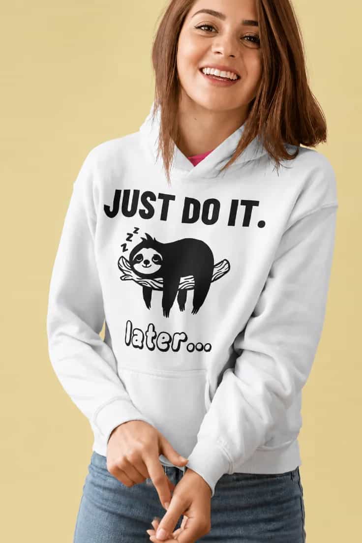 Bluză amuzantă Leneșul amână totul - JUST DO IT