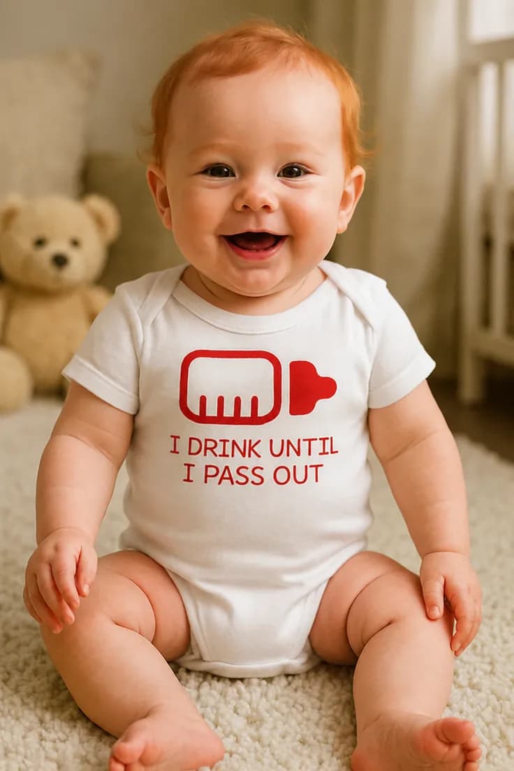 Body bebeluș Beau până leșin - I DRINK UNTIL I PASS OUT