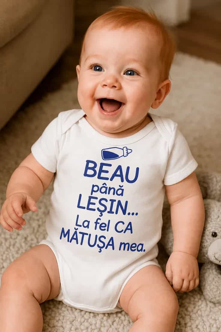 Body bebeluș Beau până leșin cu nume la alegere