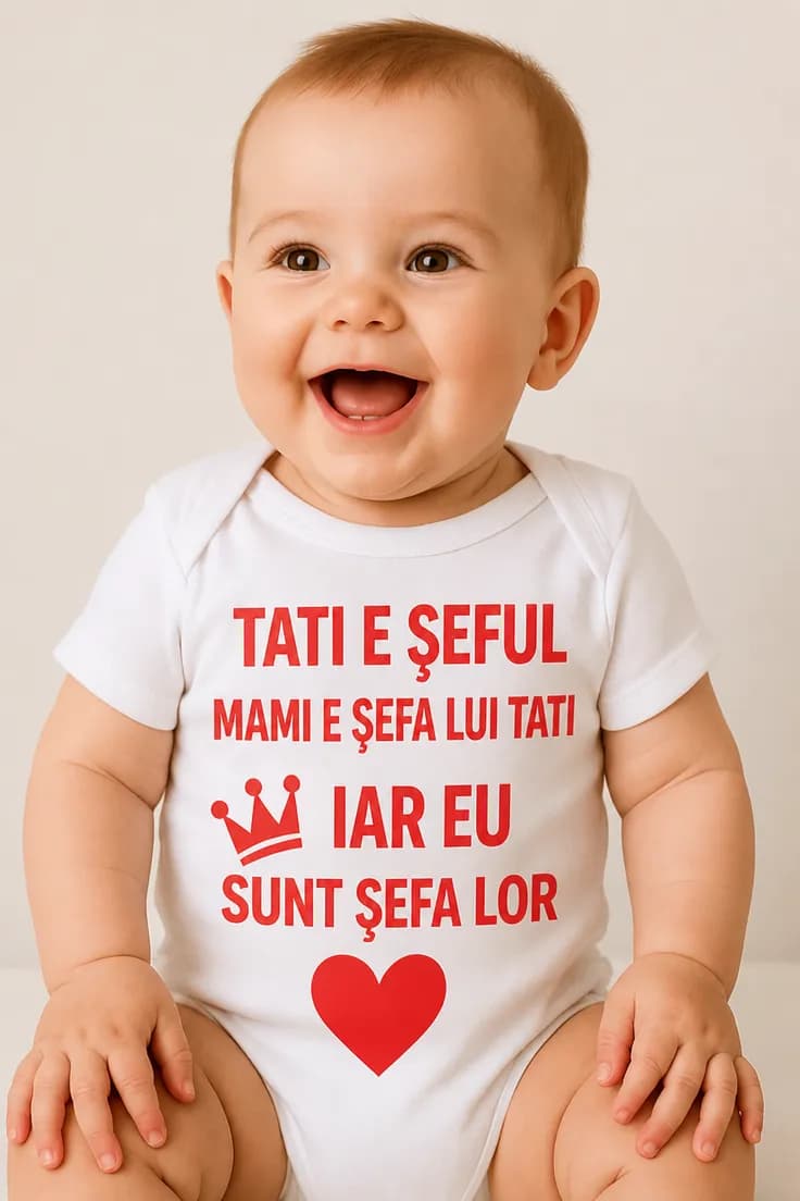 Body bebeluș Șefa familiei cu inscripție la alegere