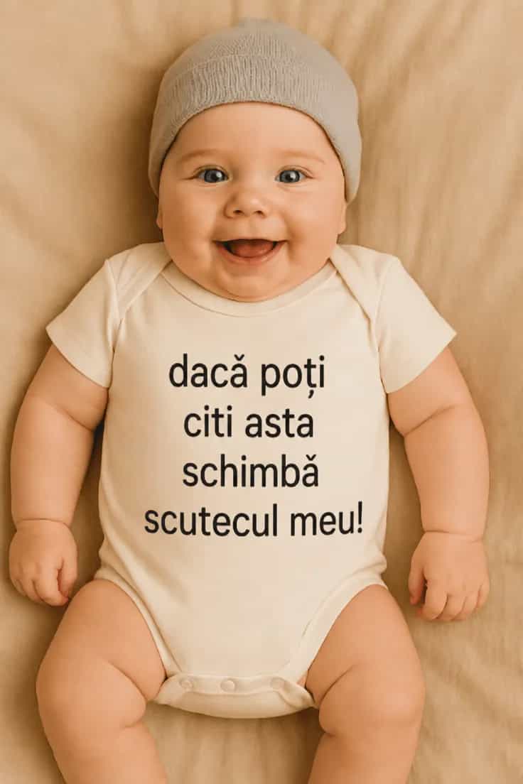 Body bebeluș Schimbă scutecul – dacă poți citi asta