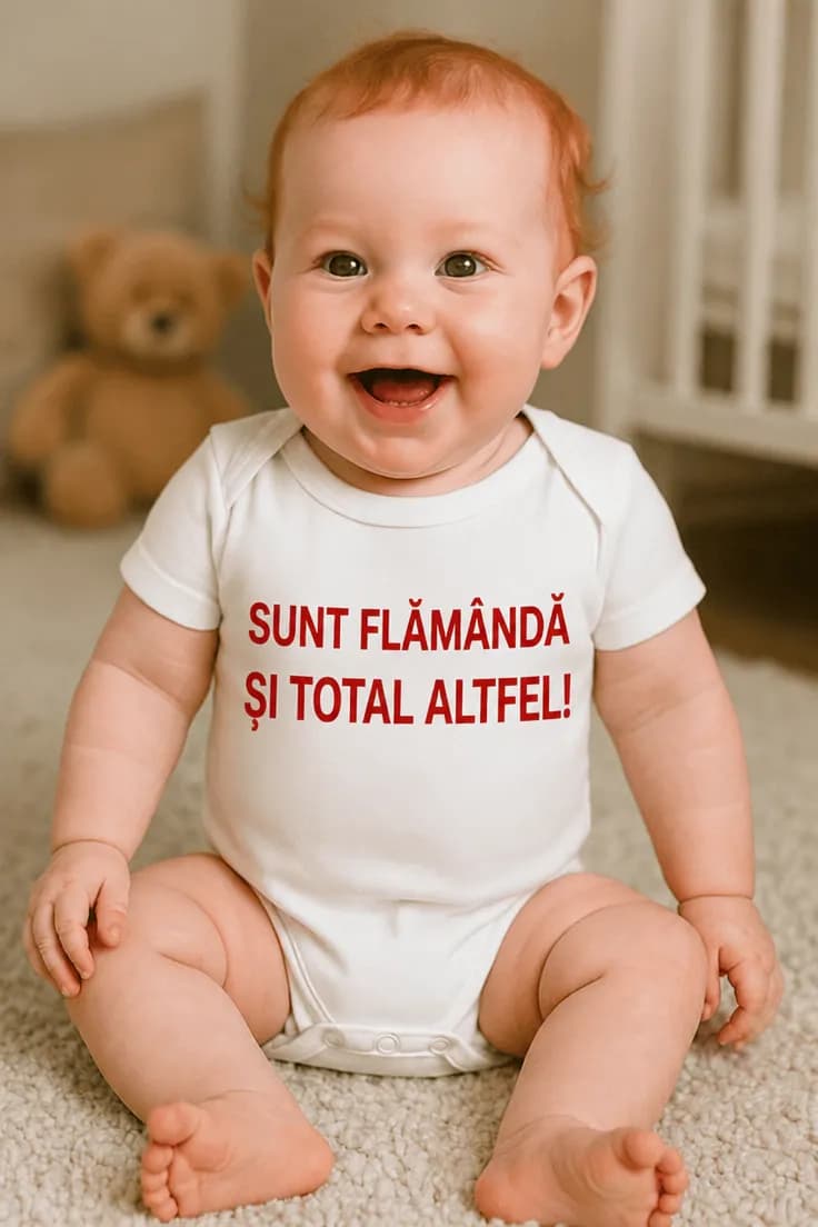 Body bebeluș Sunt total altfel – SUNT FLĂMÂNDĂ