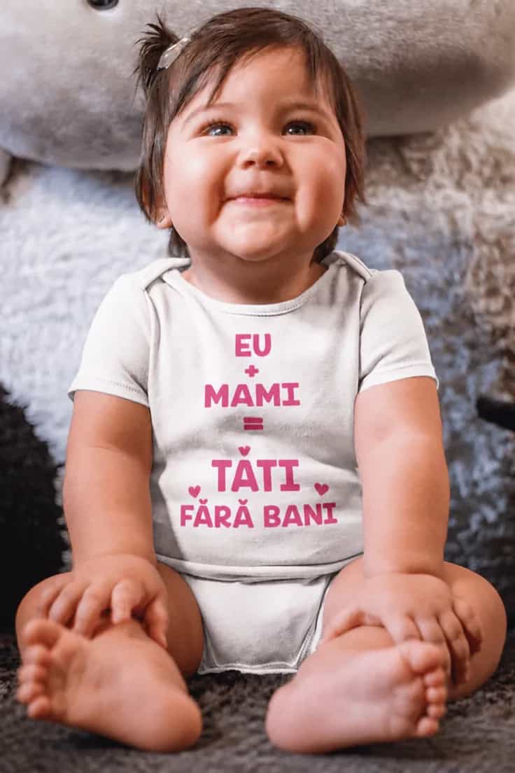 Body bebeluș Tati fără bani – EU+MAMI=TATI FĂRĂ BANI