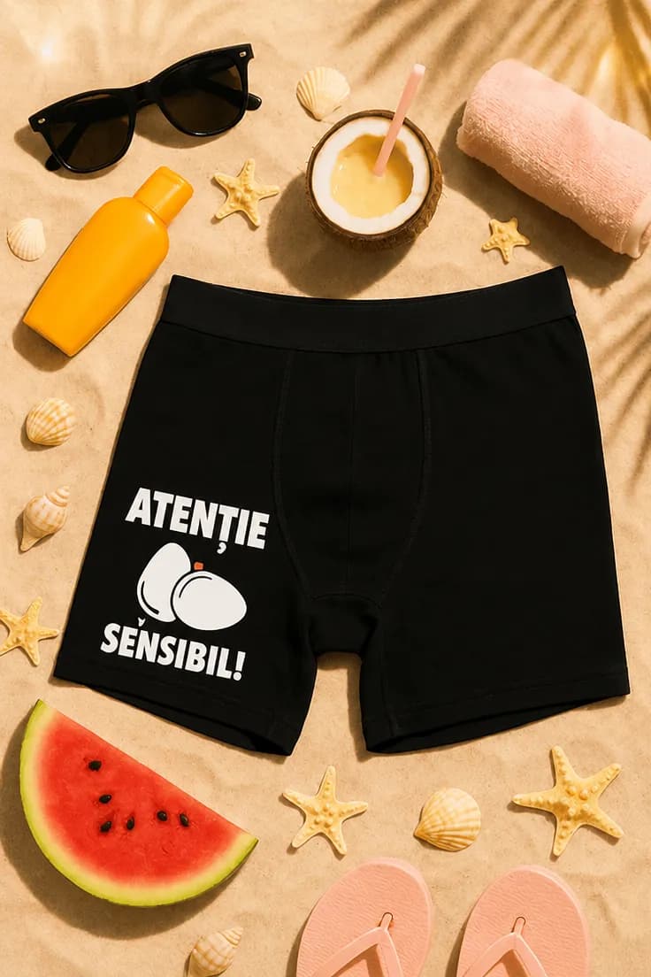 Boxeri amuzanți Atenție sensibil - ATENȚIE SENSIBIL!