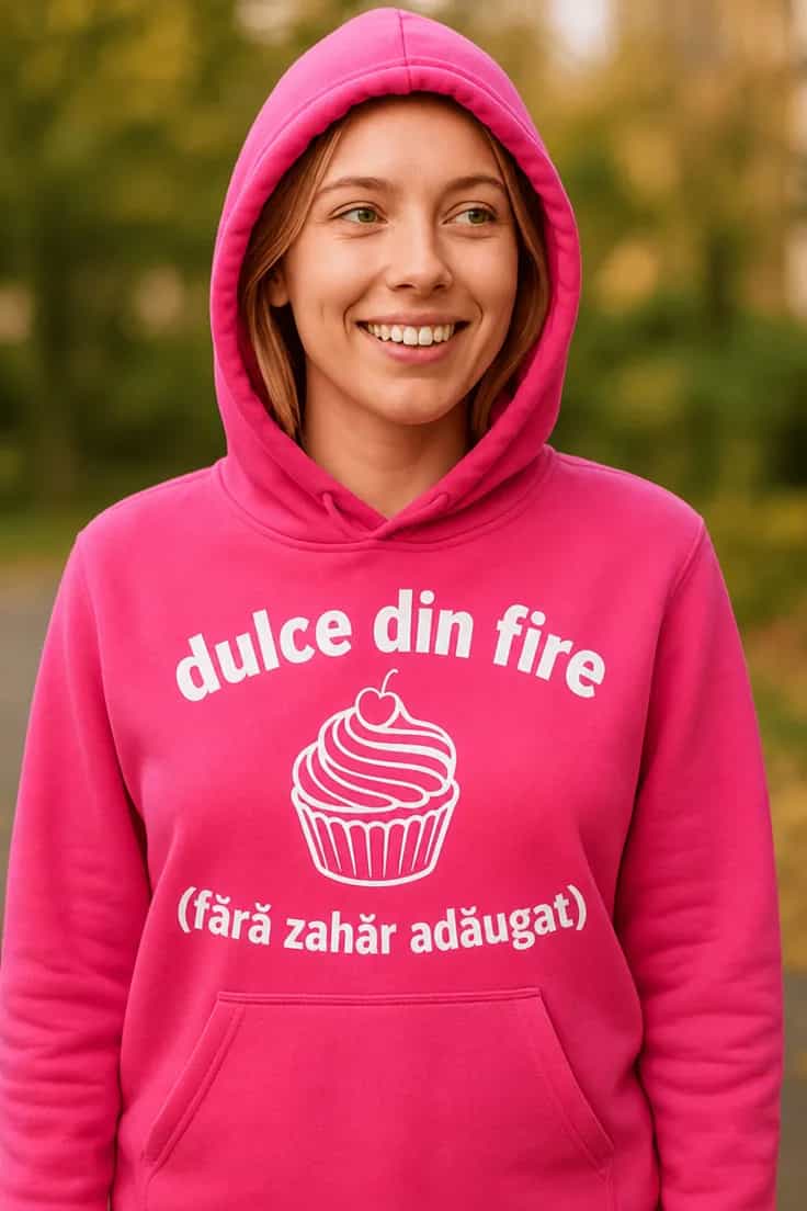 Hanorac cu glugă dulce din fire (fără zahăr adăugat)