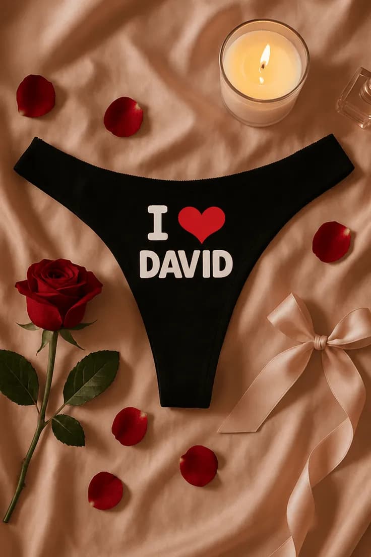 Lenjerie damă Te iubesc cu nume personalizat