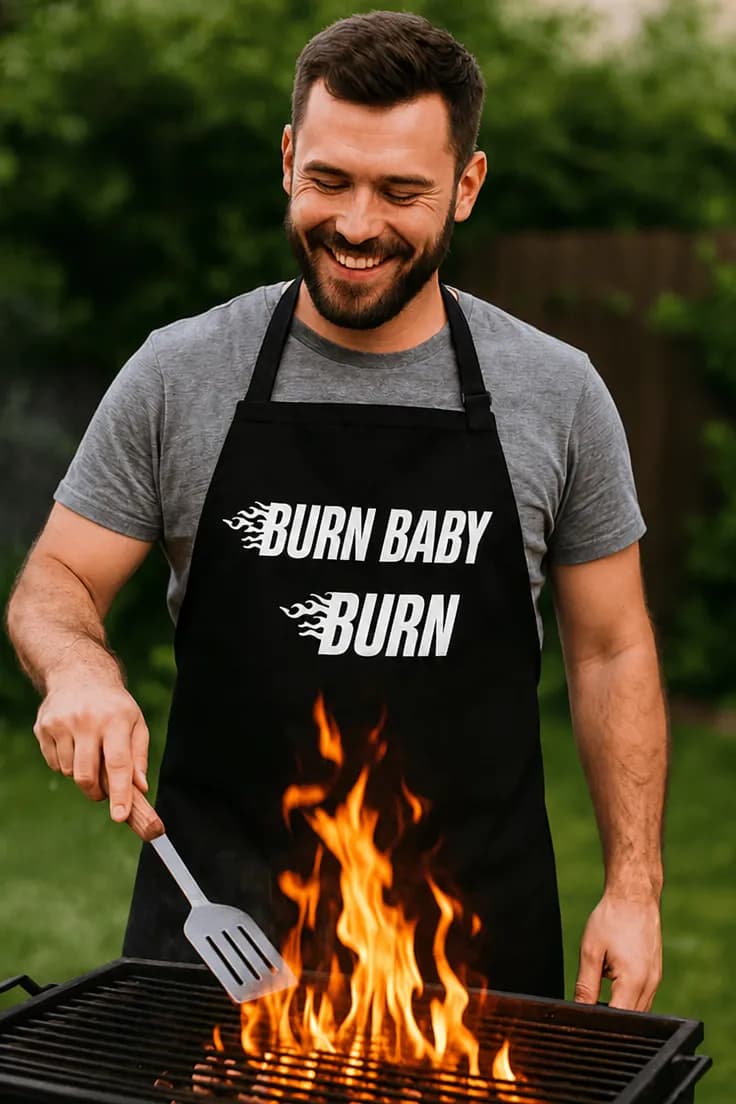 Șorț amuzant Burn baby burn