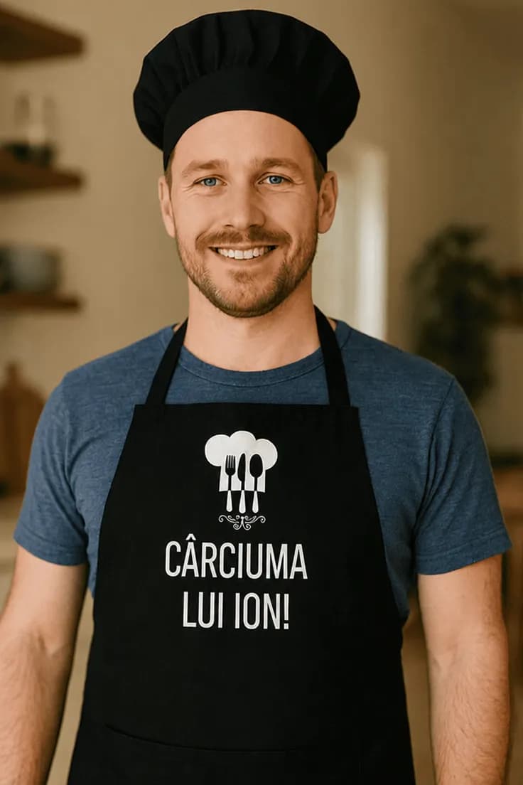 Șorț amuzant Cârciuma cu nume personalizat