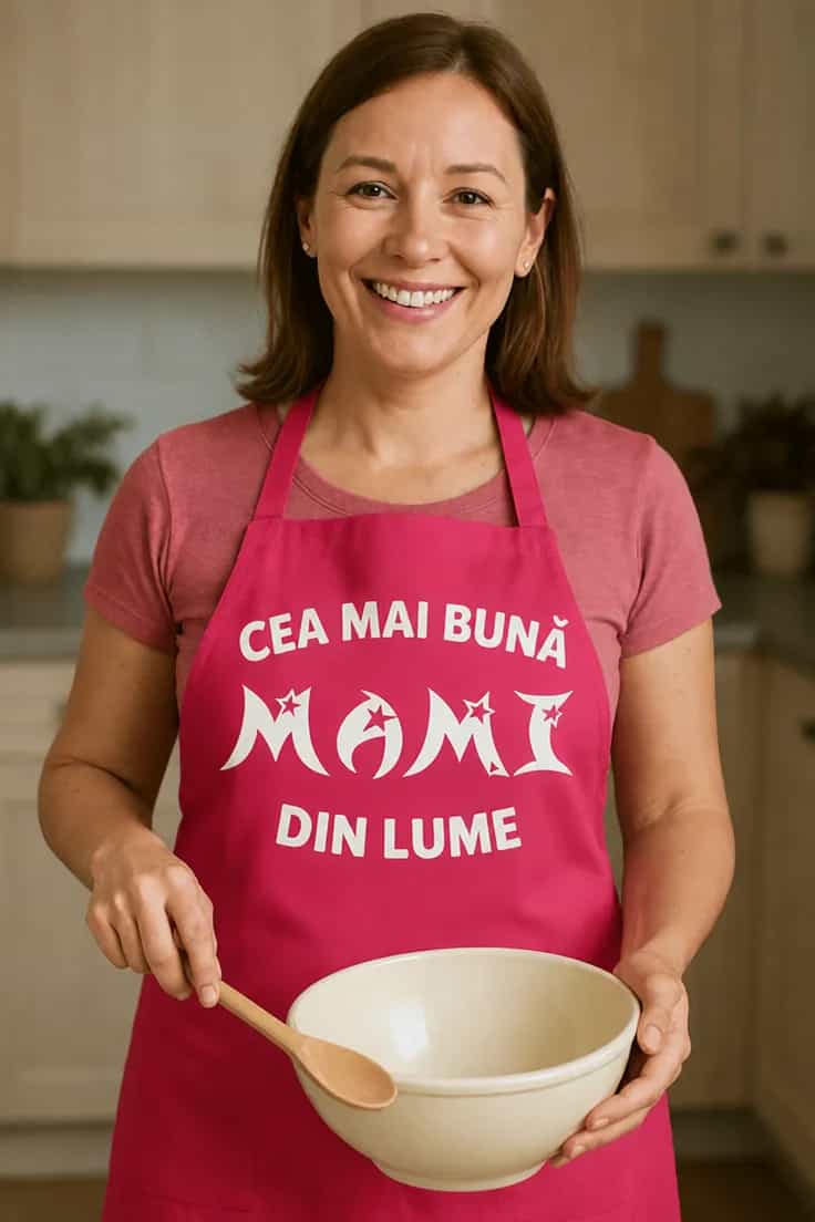 Șorț amuzant Cea mai bună mami cu inscripție la alegere