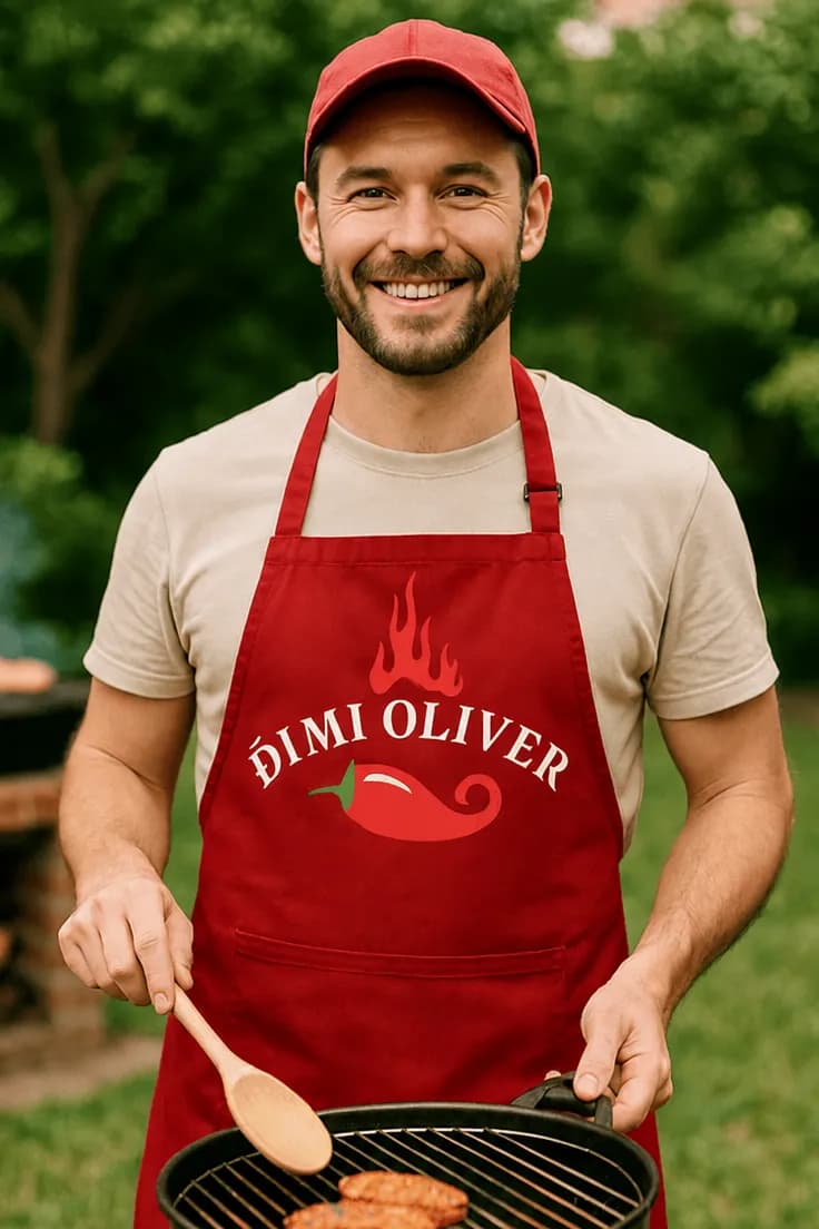 Șorț amuzant Dimi Oliver cu nume personalizat