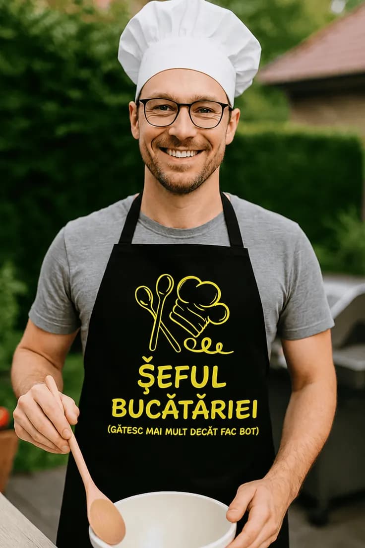 Șorț amuzant Șef bucătărie – ȘEFUL BUCĂTĂRIEI
