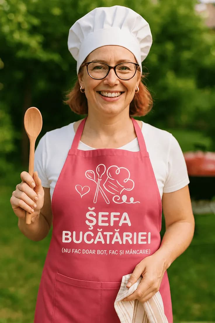 Șorț amuzant Șefa bucătăriei – ȘEFA BUCĂTĂRIEI