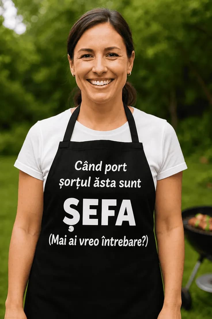 Șorț amuzant Șefa la bucătărie – Când port