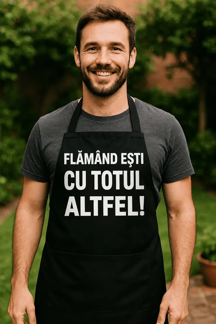 Șorț amuzant Flămând ești alt om – FLĂMÂND EȘTI