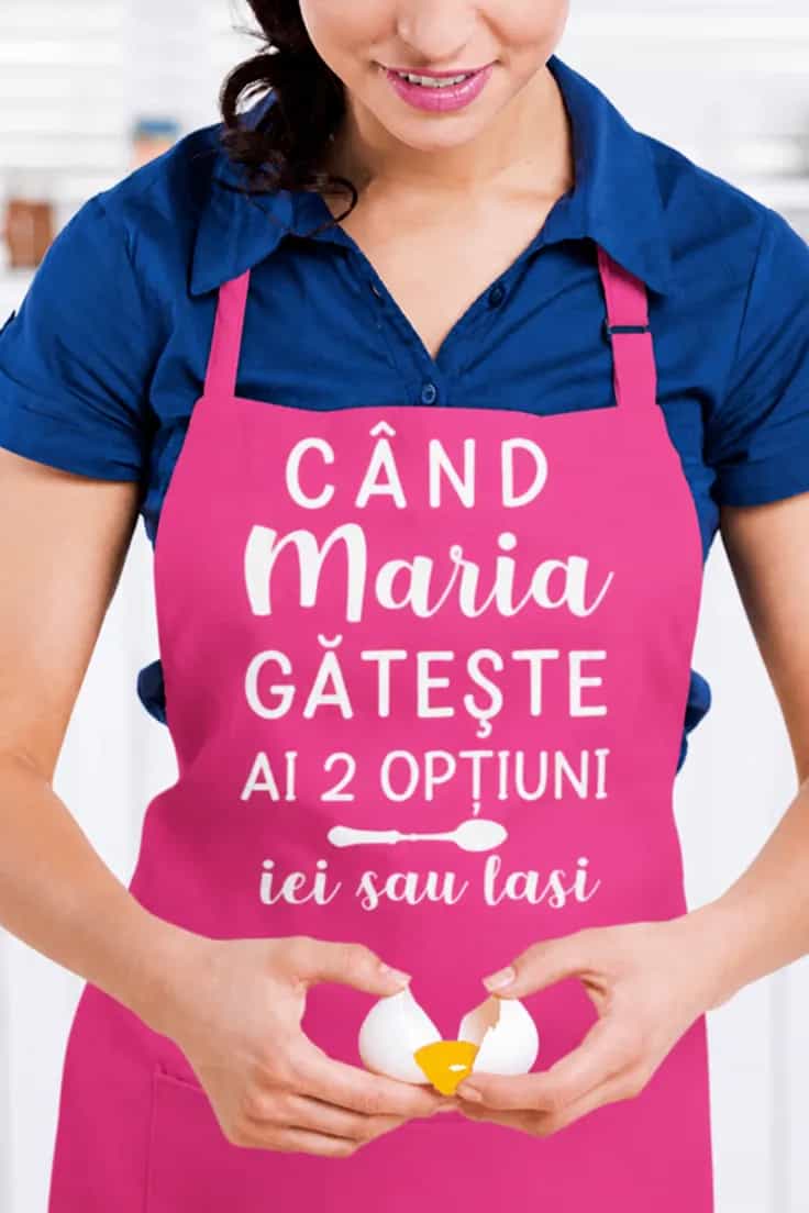 Șorț amuzant personalizat CÂND Maria GĂTEȘTE