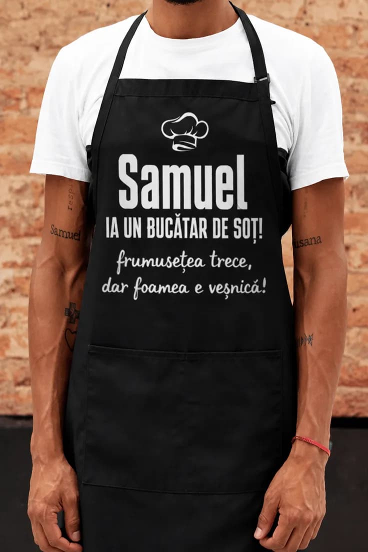 Șorț amuzant Ia bucătar de soț cu nume personalizat