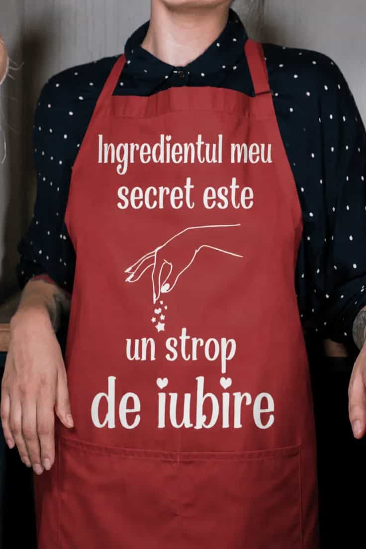 Șorț amuzant Ingredient secret cu iubire