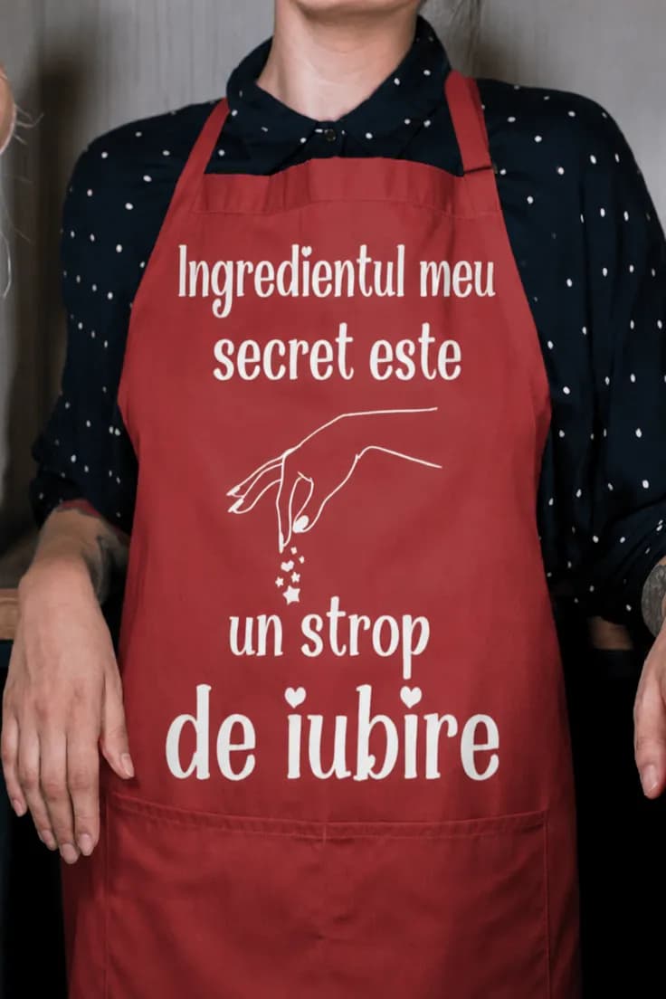 Șorț amuzant Ingredient secret cu iubire