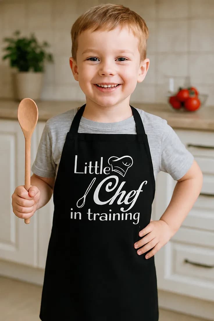 Șorț amuzant Mic bucătar – Little Chef in training