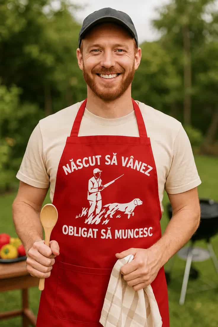 Șorț amuzant Născut pentru vânătoare - NĂSCUT