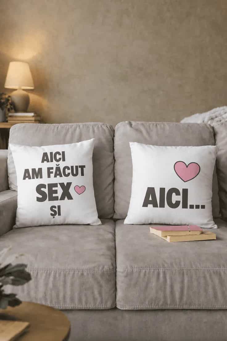 Pernă decorativă aici am făcut sex AICI AM FĂCUT