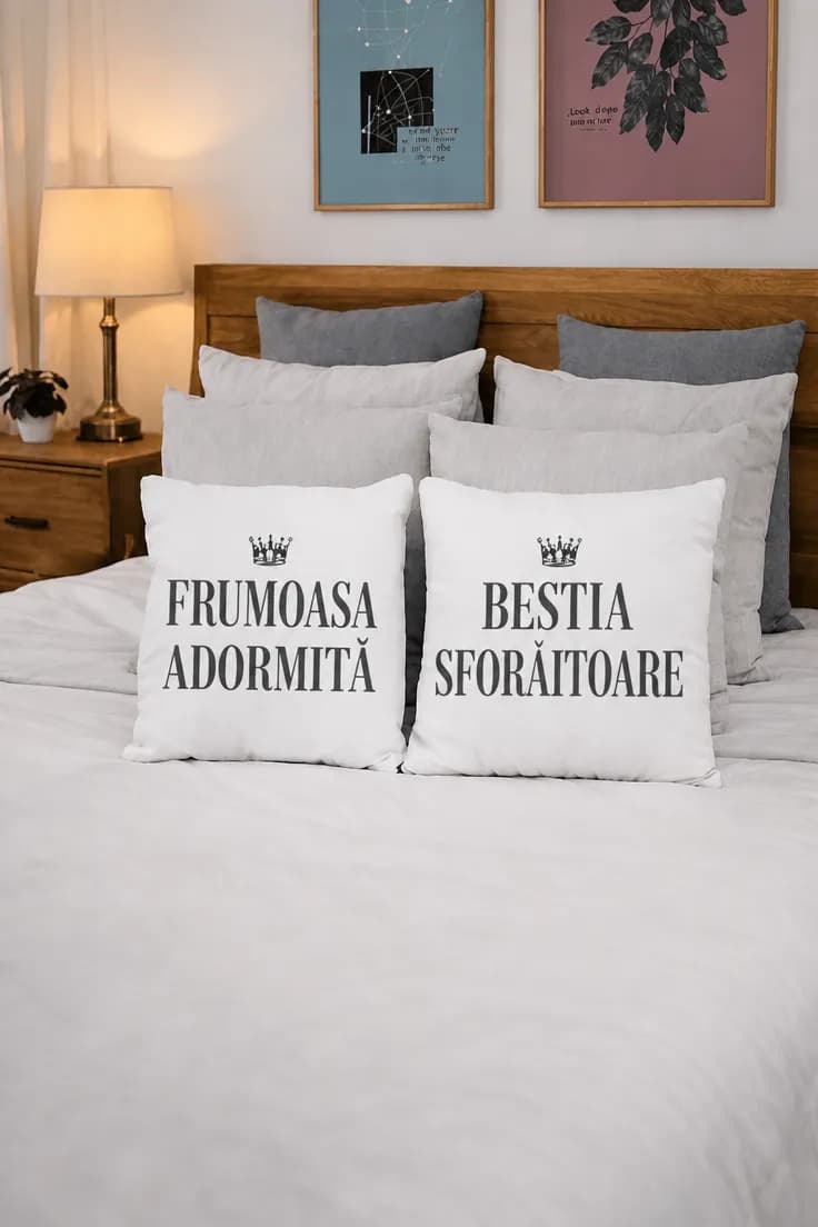 Pernă decorativă Frumoasa și bestia sforăitoare