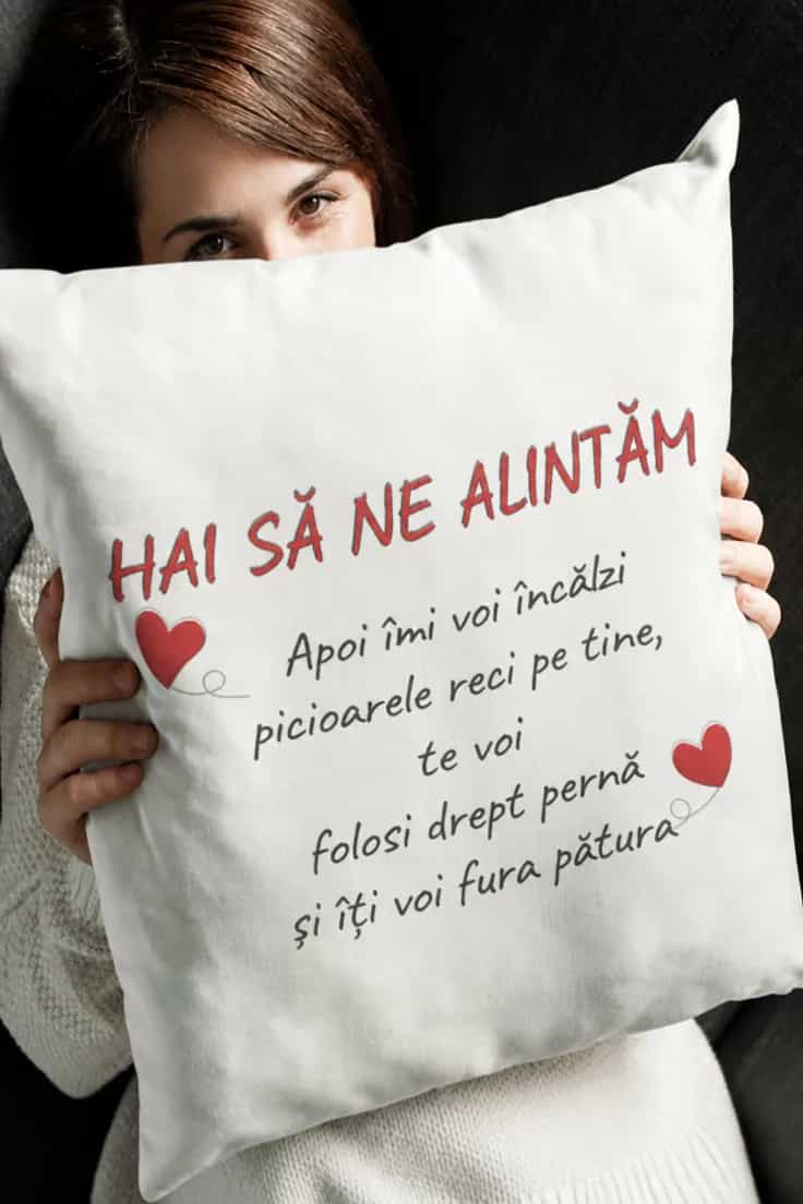 Pernă decorativă Hai să ne alintăm
