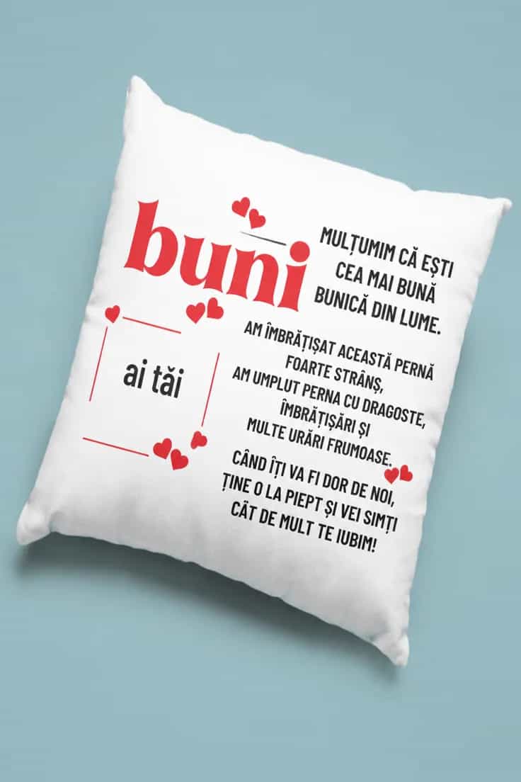 Pernă decorativă pentru bunica iubită - buni