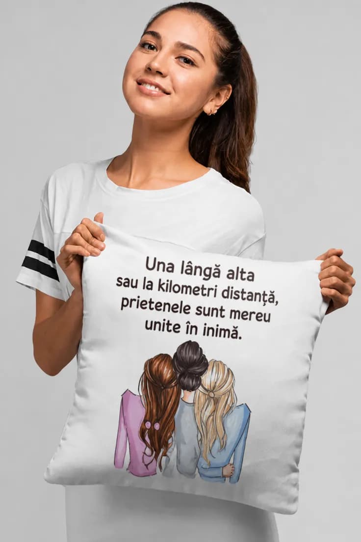 Pernă decorativă Prietene unite în inimă