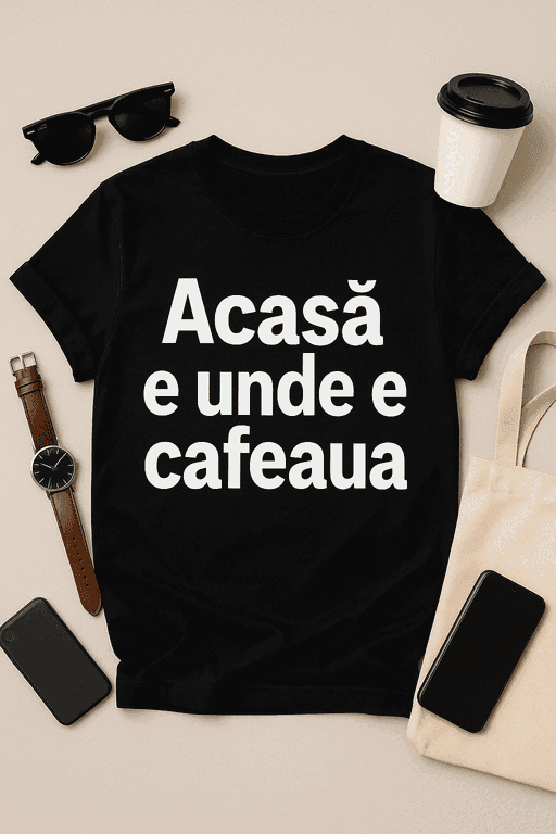 Tricou Acasă e unde e cafeaua
