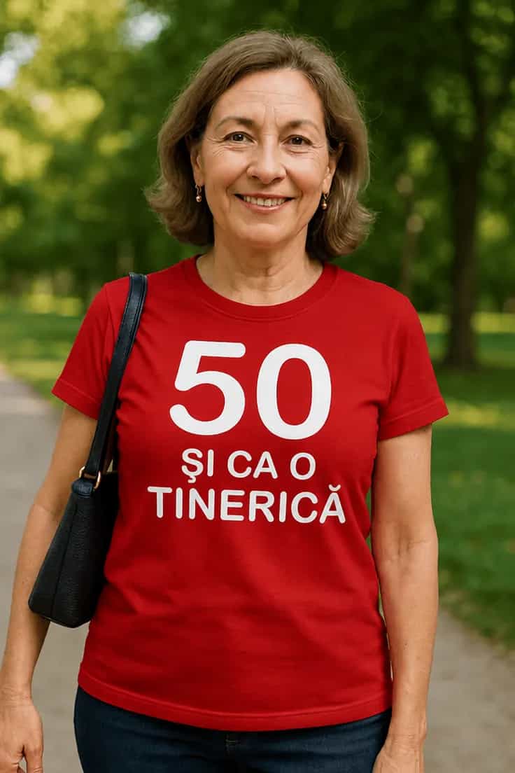 Tricou amuzant 50 și ca o tinerică