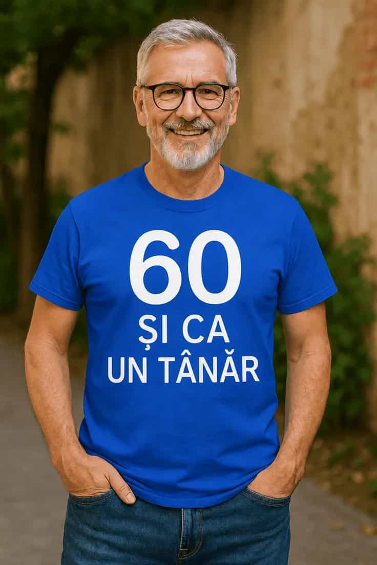 Tricou amuzant 60 ca un tânăr – 60 ȘI CA UN TÂNĂR