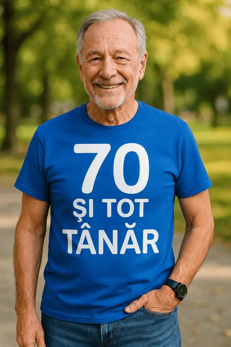 Tricou amuzant 70 și tot tânăr - 70 ȘI TOT TÂNĂR