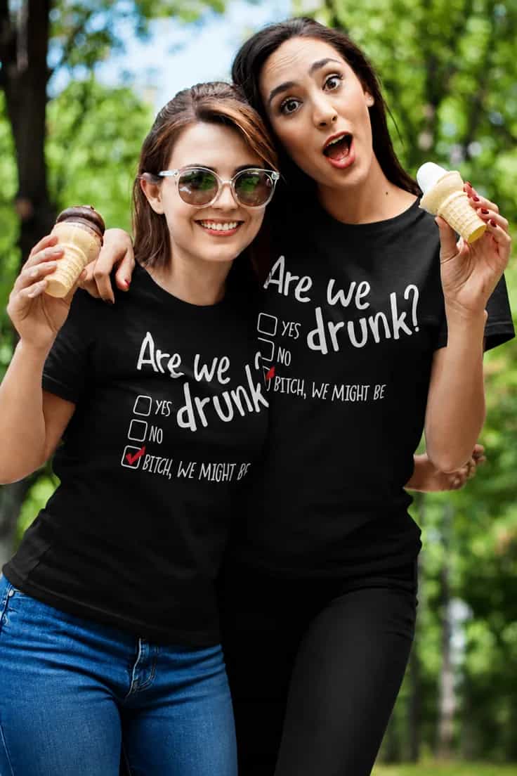 Tricou amuzant Are we drunk - Are we YES ONO Are
