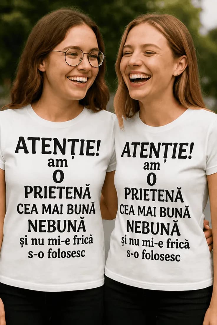 Tricou amuzant Atenție am prietenă nebună