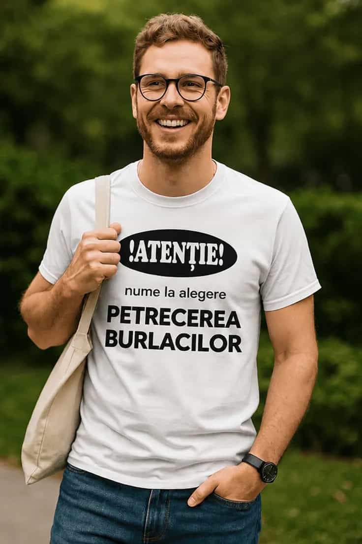 Tricou atenție petrecerea burlacilor cu nume ales