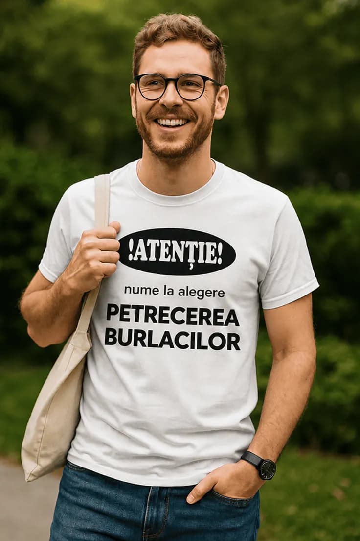 Tricou atenție petrecerea burlacilor cu nume ales