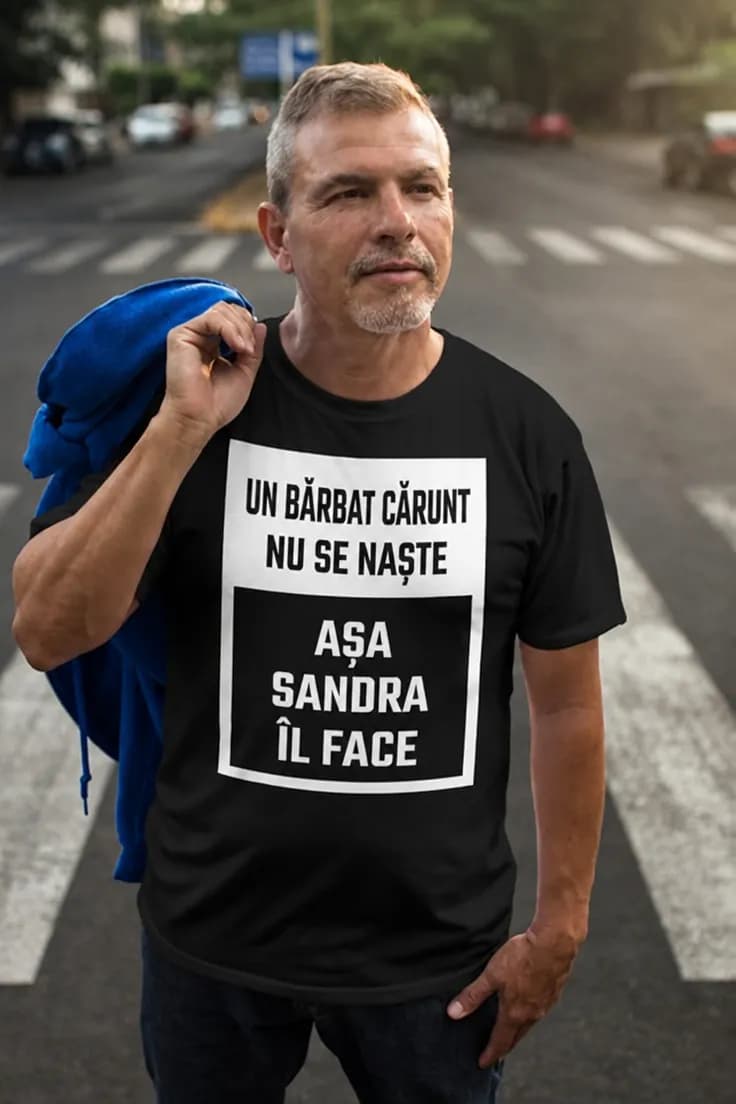 Tricou amuzant bărbat cărunt cu nume personalizat