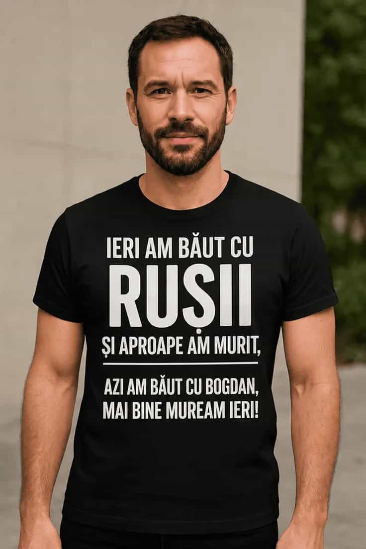 Tricou amuzant băut cu rușii cu nume personalizat