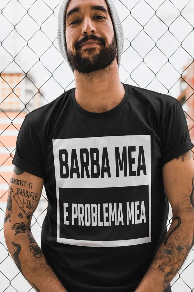 Tricou amuzant Barba mea problema mea