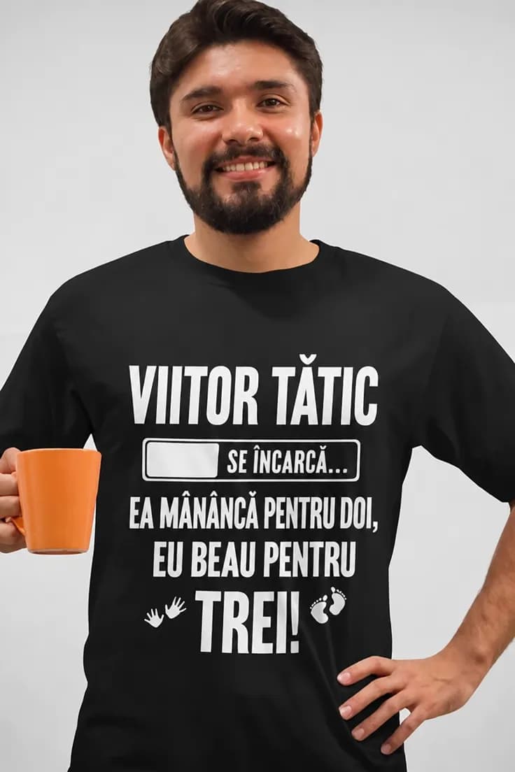 Tricou amuzant Beau pentru trei – VIITOR TĂTIC