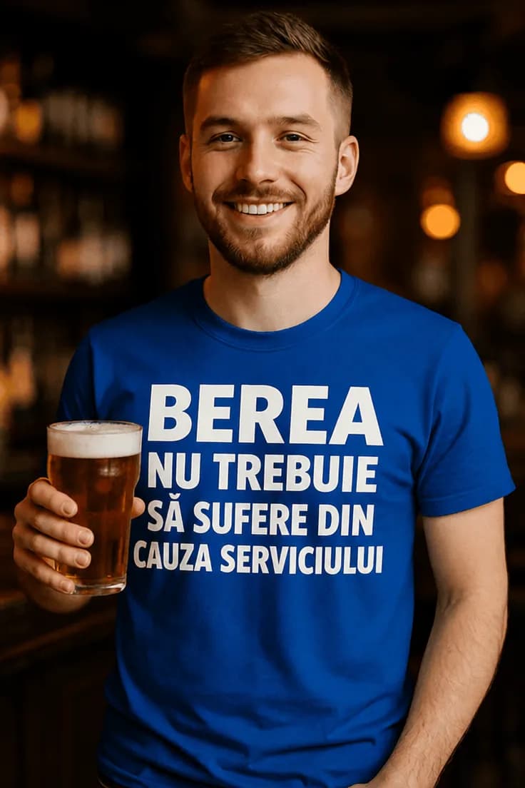 Tricou amuzant Bere fără suferință la serviciu