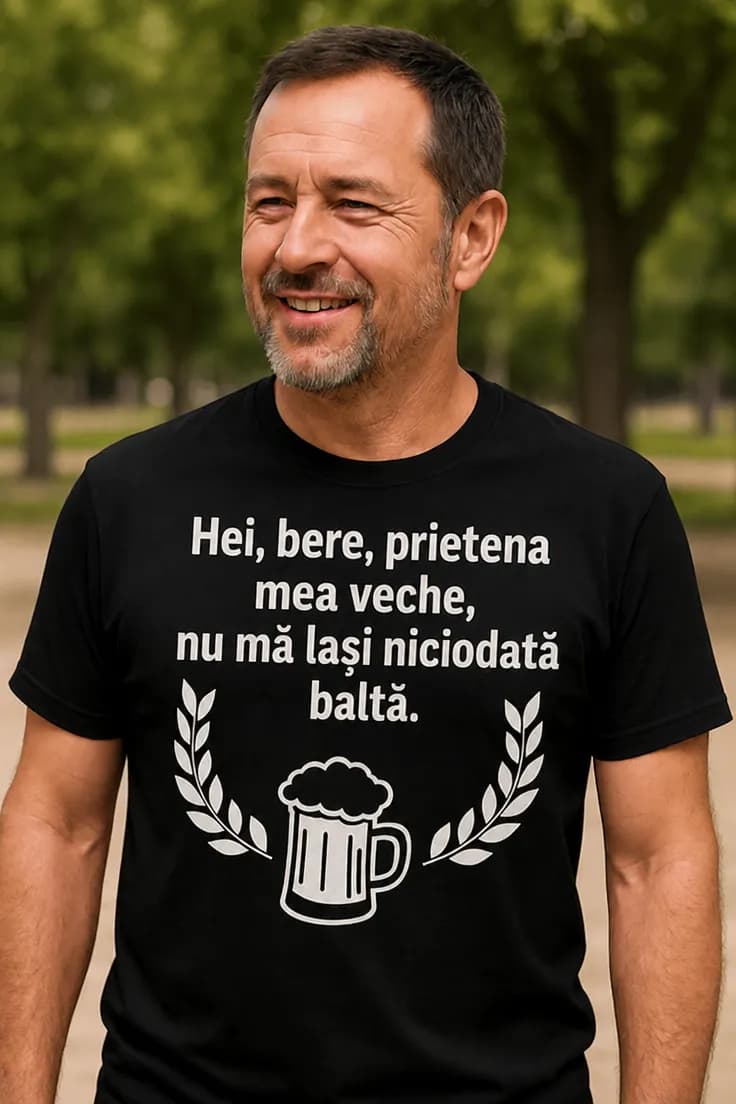 Tricou amuzant Bere prietenă veche - Hei, bere,