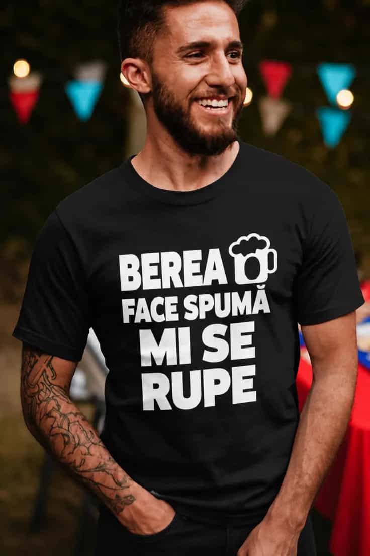 Tricou amuzant Berea face spumă